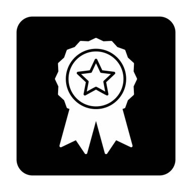 Ödül rozet vektörü düz çizgi simgesi