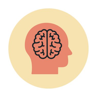 Beyin ikonu. düz tasarım biçimi