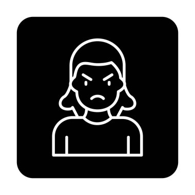 kızgın kişi simgesi, vektör illüstrasyonu basit tasarım