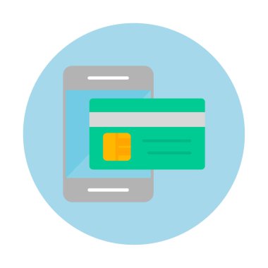 Basit ödeme finans simgesi, vektör illüstrasyonu