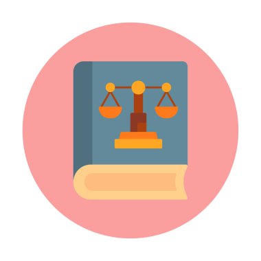 Adalet kitabı simgesi, vektör illüstrasyonu