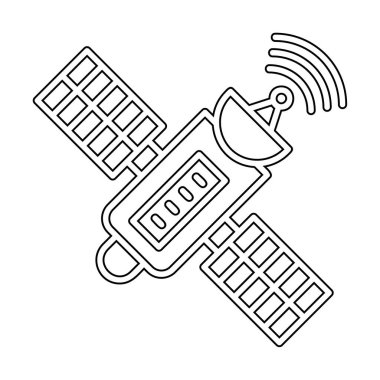 Uydu Simgesi, vektör illüstrasyonu 