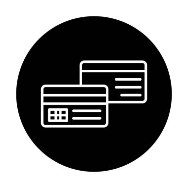 Basit Kredi Kartı Simgesi, vektör illüstrasyonu