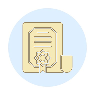 düz basit sertifika vektör çizimi