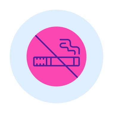 Basit Sigara İçilmez alanı simgesi, vektör illüstrasyonu