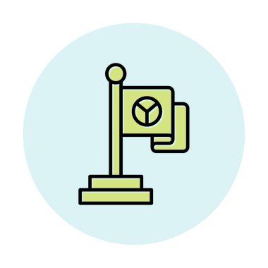 Barış bayrağı simgesi, vektör illüstrasyonu 