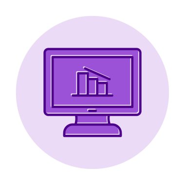 Çevrimiçi Veri Analizi vektör çizgi simgesi