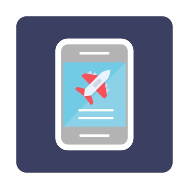 Uçak simgesi vektör illüstrasyonunda bilet