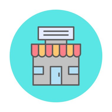 dükkan simgesi, vektör illüstrasyonu basit tasarım