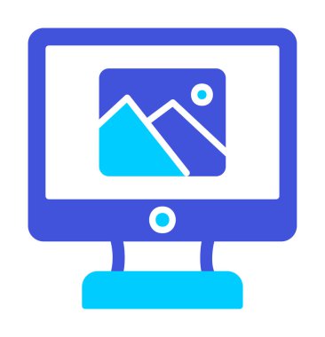 Comoputer galeri simgesi, vektör illüstrasyonu