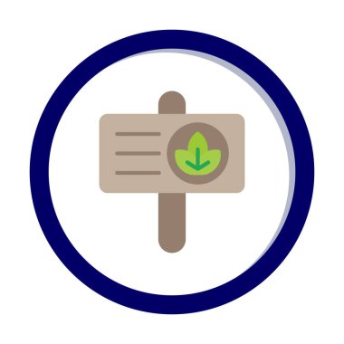 Yapraklı pankart. Web simgesi basit bir illüstrasyon. Bastır Yeşil kavram                        