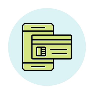 Basit ödeme finans simgesi, vektör illüstrasyonu