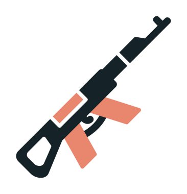 Ak47 askeri silah ikonu vektör illüstrasyonu