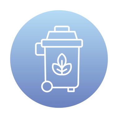 Eko çöp kutusu ikon vektör illüstrasyonu 