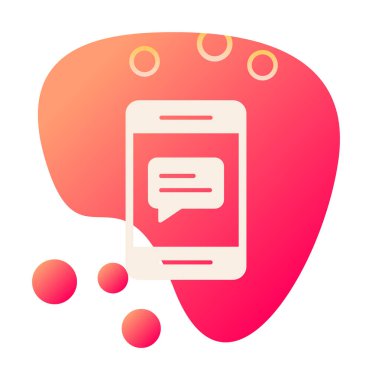 Sohbet ileti simgesi, vektör illüstrasyonu 