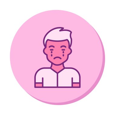 ağlayan kişi simgesi, vektör illüstrasyonu basit tasarım