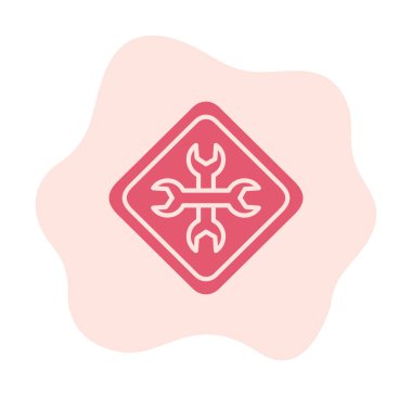 Yapı simgesi vektör illüstrasyonu. Bakımın vektör logosu                              