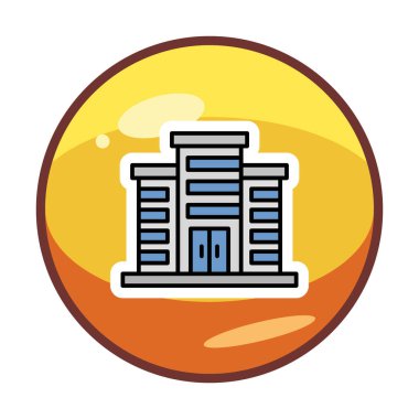 Şehir binası simgesi, vektör illüstrasyonu basit tasarım