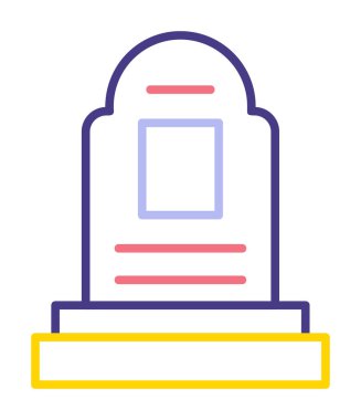 mezar taşı düz simgesi, vektör illüstrasyonu