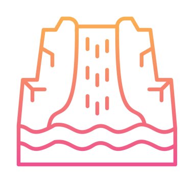 Basit Waterfal simgesi, vektör illüstrasyonu