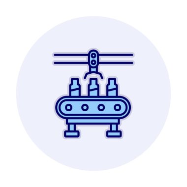 Water Factory çizgi simgesi vektör illüstrasyonu