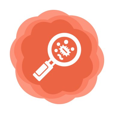 Büyüteç cam simgesi, vektör illüstrasyonu ile Bakteri aranıyor  