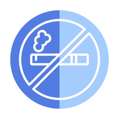 Basit Sigara İçilmez alanı simgesi, vektör illüstrasyonu