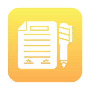 contract icon, vector illustration simple design