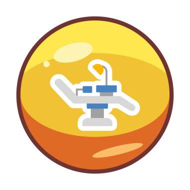 Dişçi Sandalyesi vektör illüstrasyonu, simge ögesi arkaplanı                