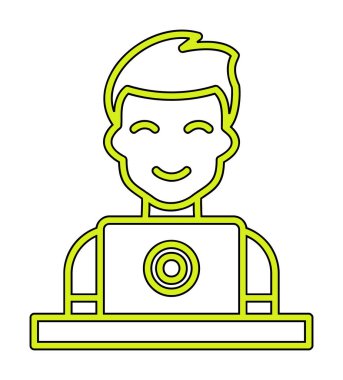 Düz Çalışma Kullanıcı simgesi vektör çizimi