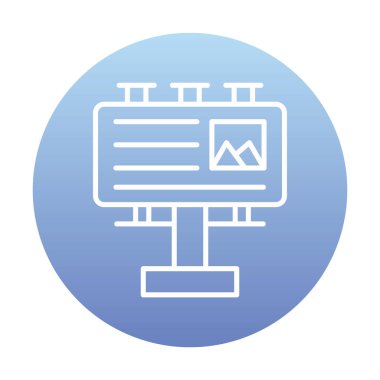 Billboard simgesinin vektör illüstrasyonu 