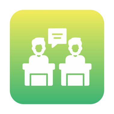 Konuşma yapan erkekler tartışma ikonu, vektör illüstrasyonunda ayakta duruyorlar