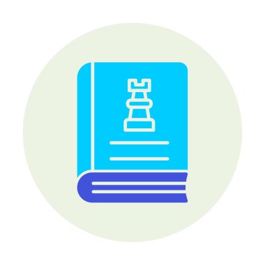 Satranç taşı simgesi, vektör illüstrasyonlu kitap