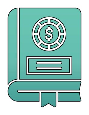 Basit Finansal Kitap simgesi, vektör illüstrasyonu