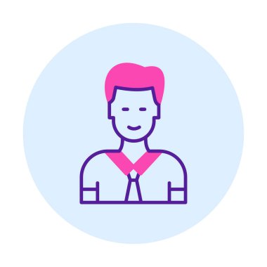 Yönetici satırı simgesi. Kravatlı adam. Meslek kavramı. 