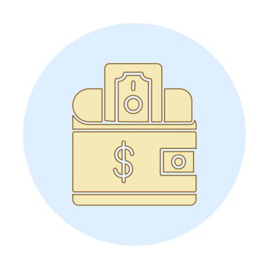 Dolar işareti vektör simgesi olan cüzdan