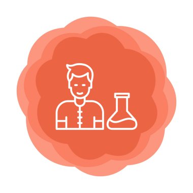 Basit vektör izole illüstrasyondaki bilim adamı simgesi                                    