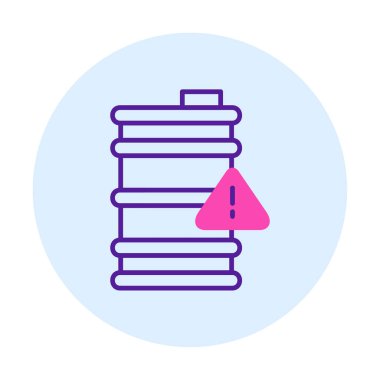 Tehlike işareti ve namlu simgesi, vektör illüstrasyonu 