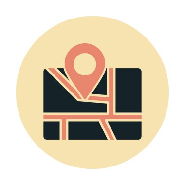 Konum iğnesi, vektör illüstrasyonlu harita simgesi