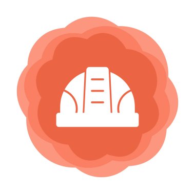 İnşaat Miğferi. İnşaat endüstrisi simgesi ana hatlarıyla doldurulmuş                    