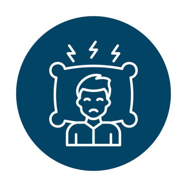 Yastıklı adam, uykusuzluk konsepti vektörü