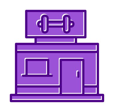 spor salonu modern ikon vektör illüstrasyonu                         