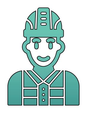 Kask vektör illüstrasyon tasarımlı işçi. Foreman.                        