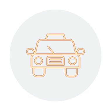 Basit taksi arabası simgesi, vektör illüstrasyonu