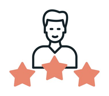 Yıldız simgesi, vektör illüstrasyon tasarımı olan kişi