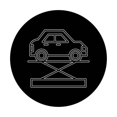 araba kriko ve onarım servisi, vektör illüstrasyonu  