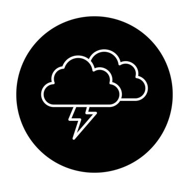 Yıldırım ikonlu fırtına bulutları. vektör illüstrasyonu                   