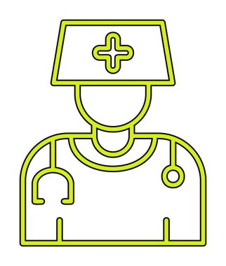 Bayan doktor simgesinin vektör çizimi