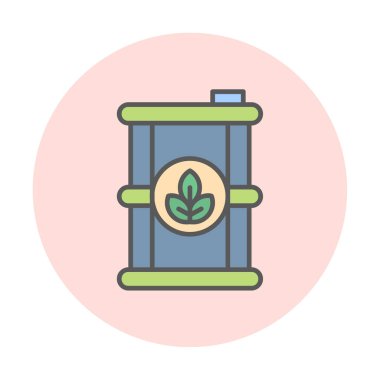 Bitki simgesi, biyoyakıt içeren taşıyıcının vektör çizimi 