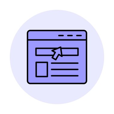 Web sayfası simgesi, vektör illüstrasyonu